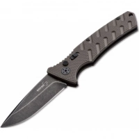 Автоматический складной нож Boker Plus Strike Coyote Spearpoint, сталь AUS-8 BlackWash™ Plain, рукоять анодированный алюминий, BK01BO424 купить в Санкт-Петербурге