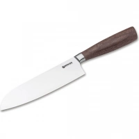 Кухонный нож Boker Core Santoku, сталь X50CrMoV15, рукоять орех купить в Санкт-Петербурге