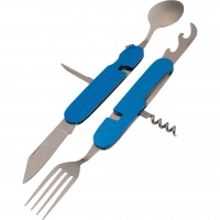 Многофункциональный походный нож (ложка,вилка,нож) 6-в-1, синий купить в Санкт-Петербурге