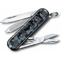 Нож перочинный Victorinox  Classic, сталь X55CrMo14, рукоять Cellidor®, синий камуфляж купить в Санкт-Петербурге