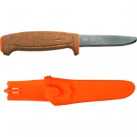 Нож с фиксированным лезвием Morakniv Floating Serrated Knife, сталь Sandvik 12C27, рукоять пробковая купить в Санкт-Петербурге