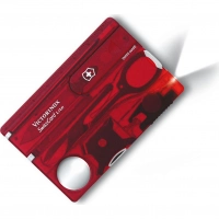 Швейцарская карта Victorinox SwissCard Lite, сталь X50CrMoV15, рукоять ABS-пластик, полупрозрачный красный купить в Санкт-Петербурге