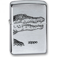 Зажигалка ZIPPO Alligator, с покрытием Brushed Chrome, латунь/сталь, серебристая, матовая, 36x12x56 купить в Санкт-Петербурге