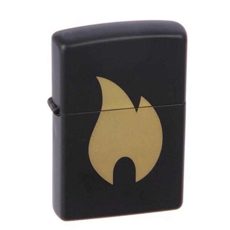 Зажигалка ZIPPO Flame с покрытием Black Matte, латунь/сталь, чёрная, матовая, 36x12x56 мм