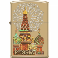 Зажигалка ZIPPO Россия с покрытием High Polish Brass купить в Санкт-Петербурге