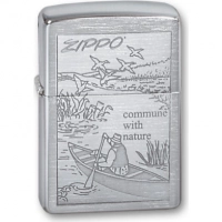 Зажигалка ZIPPO Row Boat Brushed Chrome, латунь с никеле-хром.покрыт., серебр., матов., 36х56х12 мм купить в Санкт-Петербурге