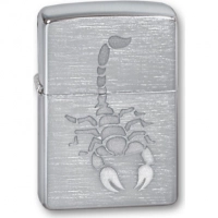 Зажигалка ZIPPO Scorpion Brushed Chrome, латунь с никеле-хром.покрыт., серебр., матов., 36х56х12 мм купить в Санкт-Петербурге